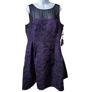 Adrianna Papell dress pleats detail fit and flare